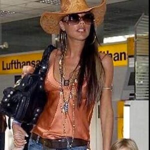 Gold Hawk Orange 100% Silk Tank Top ASO Victoria Beckham L Y2K